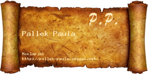 Pallek Paula névjegykártya